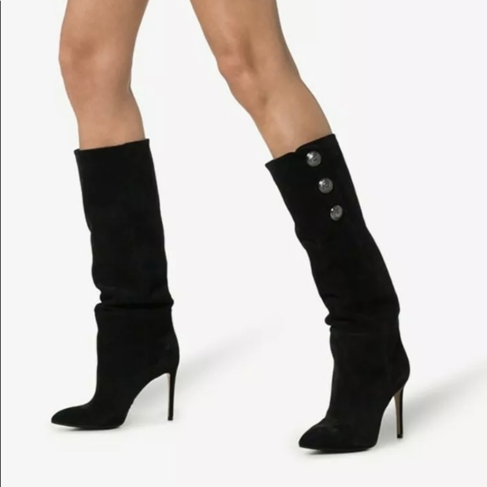 Balmain Jane Black Suede Boots size 40